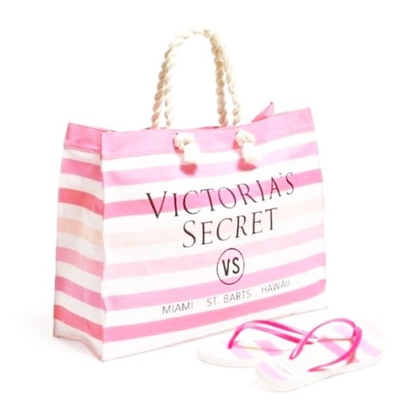 Victoria’s Secret Tote and Flip Flops -NWT - Picture 1 of 5